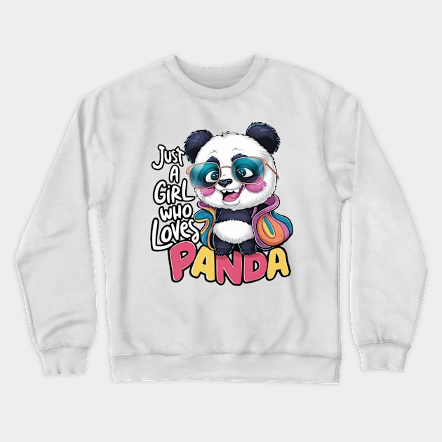 Just A Girl Who Loves panda Crewneck Sweatshirt by alby store